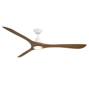 Carve 72" Outdoor Ceiling Fan in Matte White / Distressed Koa