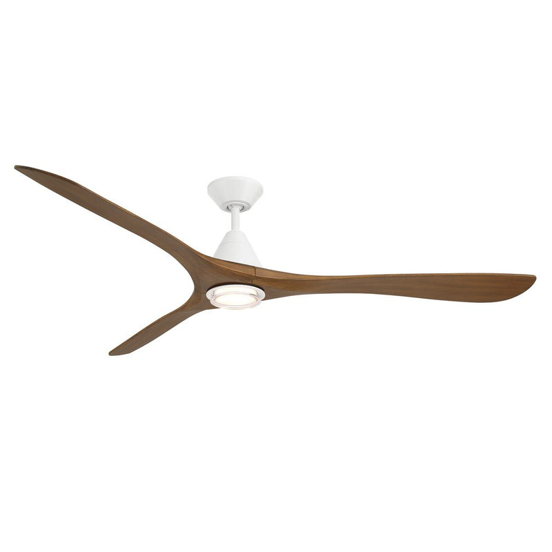 Carve 72" Outdoor Ceiling Fan in Matte White / Distressed Koa