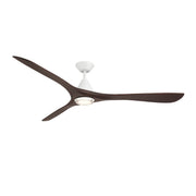 Carve 72" Outdoor Ceiling Fan in Matte White / Dark Walnut