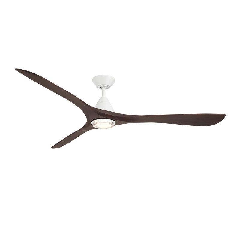 Carve 72" Outdoor Ceiling Fan in Matte White / Dark Walnut