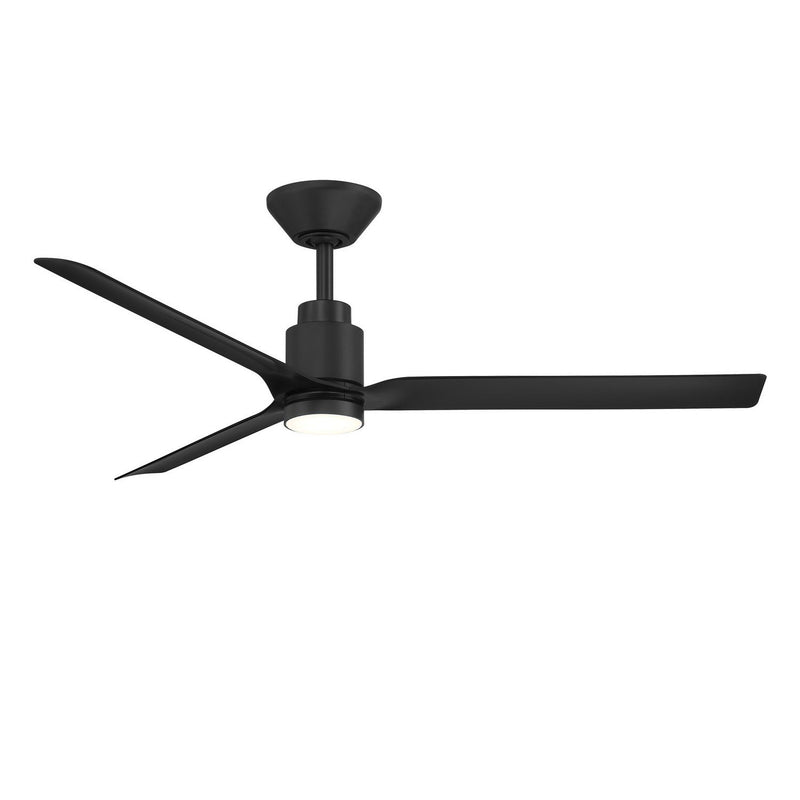 Smooth 52" Outdoor Ceiling Fan with Light in Matte Black