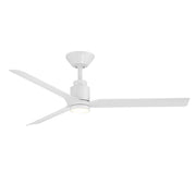 Smooth 52" Outdoor Ceiling Fan with Light in Matte White