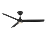 Pisces 54" Outdoor Ceiling Fan with Light in Matte Black