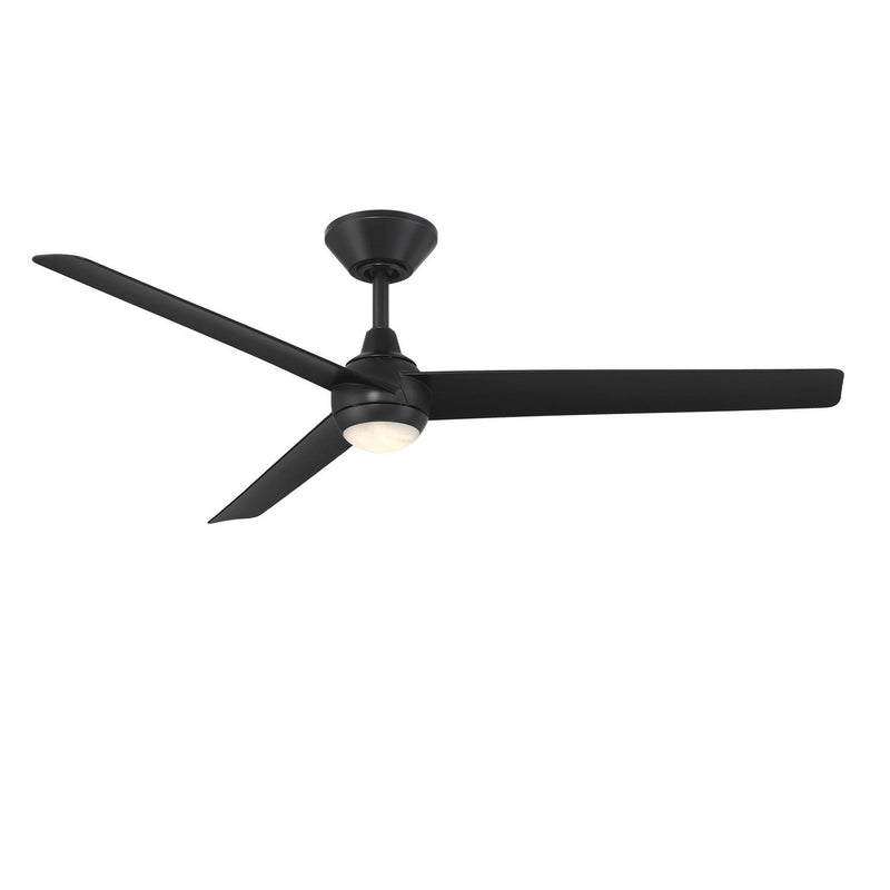 Pisces 54" Outdoor Ceiling Fan with Light in Matte Black