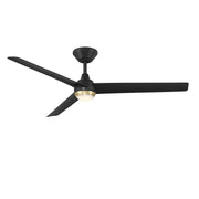 Pisces 54" Outdoor Ceiling Fan with Light in Soft Brass / Matte Black