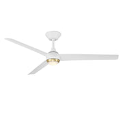 Pisces 54" Outdoor Ceiling Fan with Light in Soft Brass / Matte White