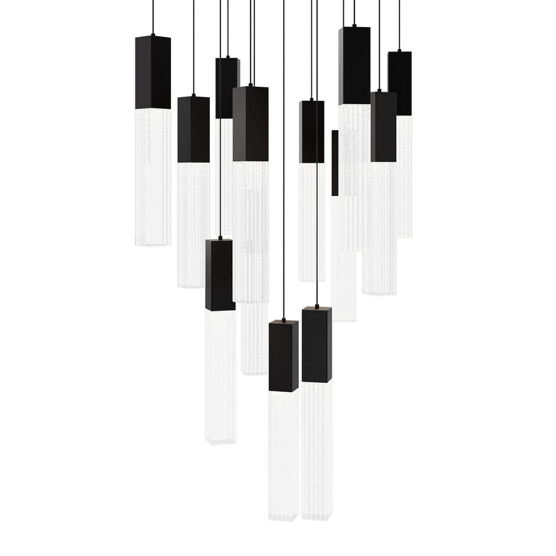 Cinema 13-Light Square Pendant in Black