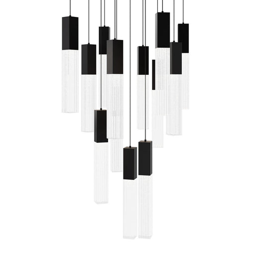 Cinema 13-Light Square Pendant in Black