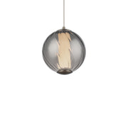 Swirly 6" Mini Pendant in Smoke Glass/brushed Nickel