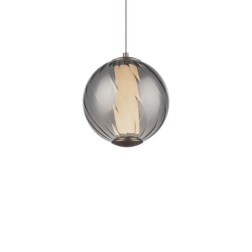 Swirly 6" Mini Pendant in Smoke Glass/brushed Nickel