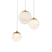 Pisces 3-Light Round Pendant in Aged Brass