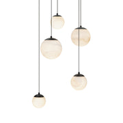 Pisces 5-Light Round Pendant in Black
