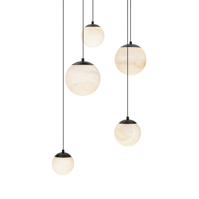 Pisces 5-Light Round Pendant in Black