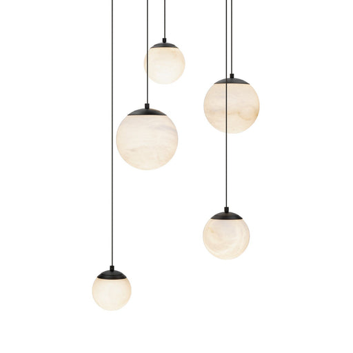 Pisces 5-Light Round Pendant in Black