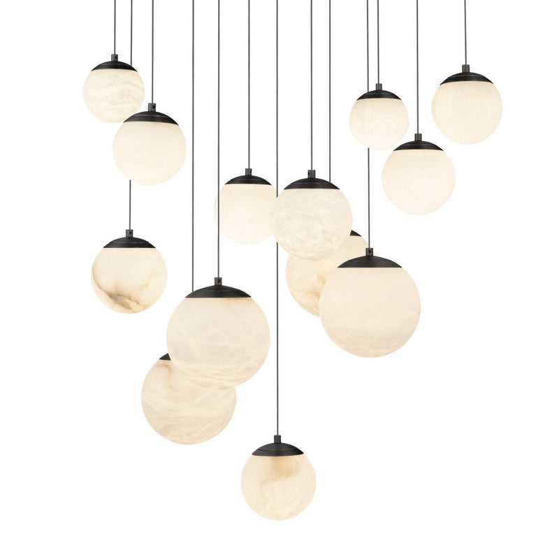 Pisces 13-Light Square Pendant in Black