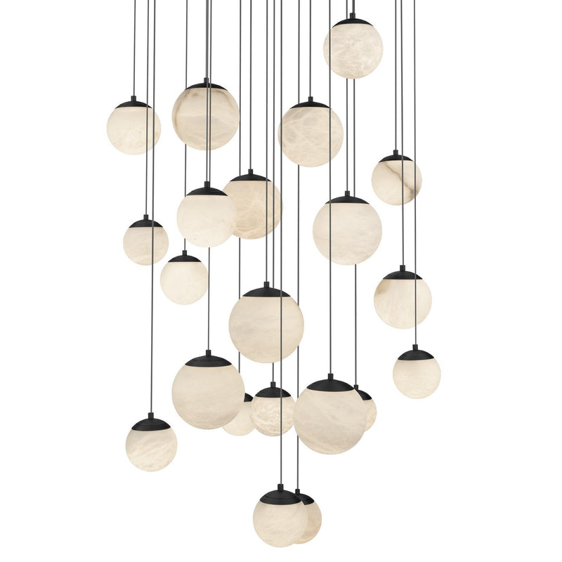 Pisces 21-Light Round Pendant in Black