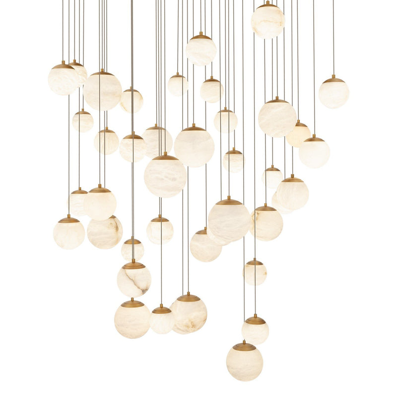Pisces 41-Light Square Pendant in Aged Brass