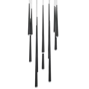Cascade 13-Light Square Crystal Pendant in Black