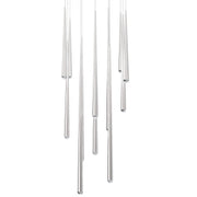 Cascade 13-Light Square Crystal Pendant in Polished Nickel