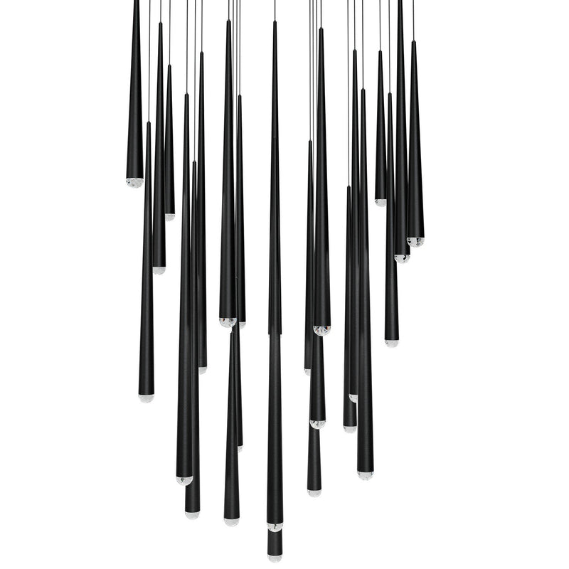 Cascade 25-Light Square Crystal Pendant in Black