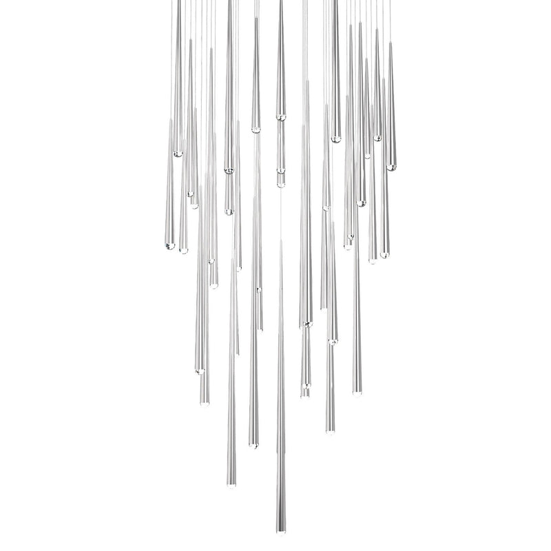 Cascade 41-Light Square Crystal Pendant in Polished Nickel