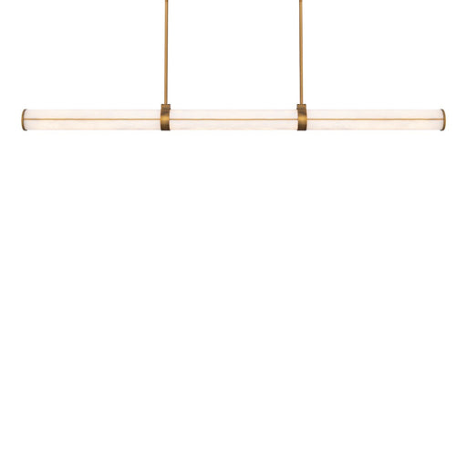 Clique Linear Pendant in Aged Brass