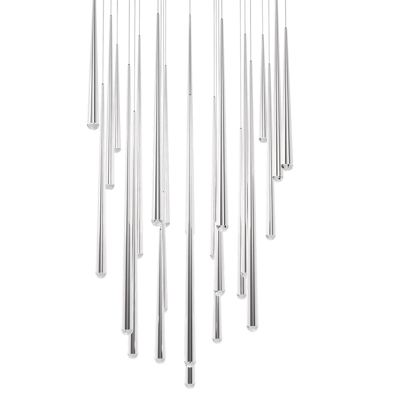 Cascade 25-Light Square Crystal Pendant in Polished Nickel