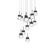 Double Bubble 15-Light Round Pendant in Black