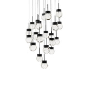 Double Bubble 21-Light Round Pendant in Black