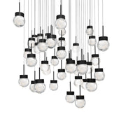 Double Bubble 41-Light Square Pendant in Black