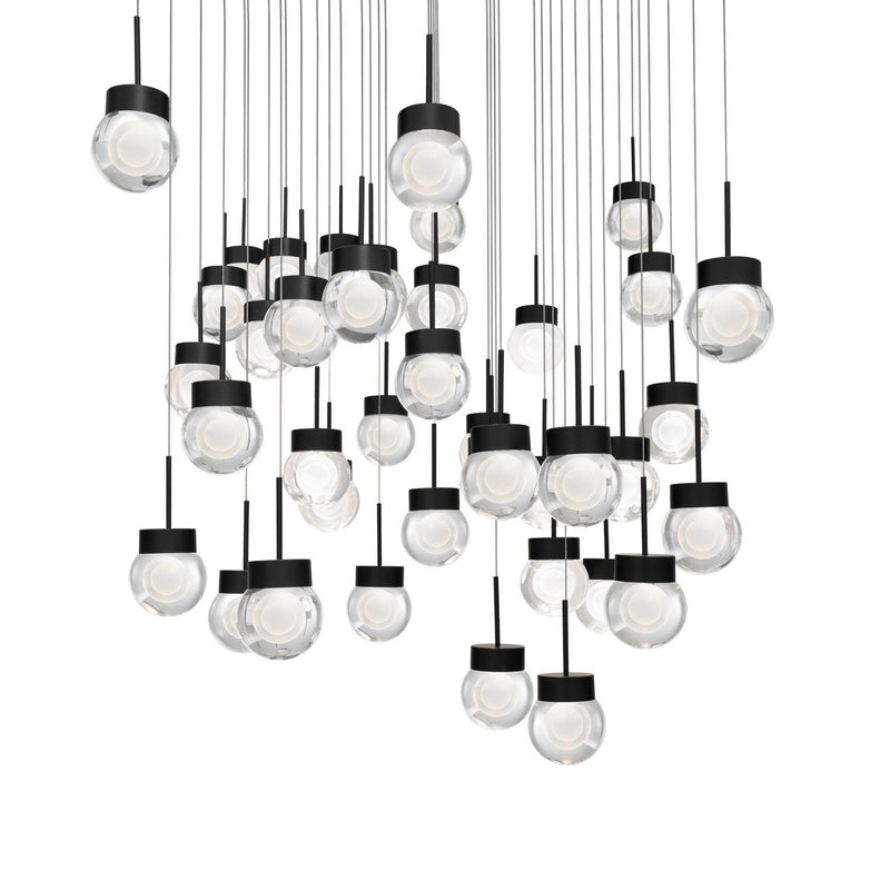 Double Bubble 41-Light Square Pendant in Black