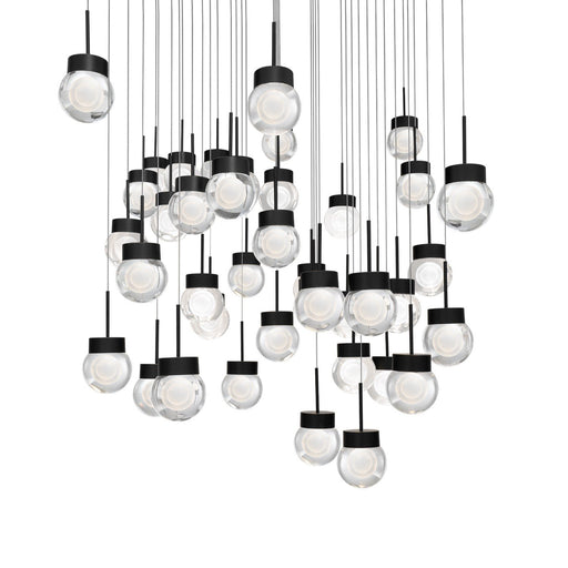 Double Bubble 41-Light Square Pendant in Black