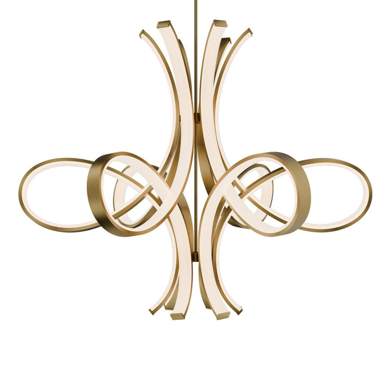 Fleur de Lis Chandelier in Aged Brass