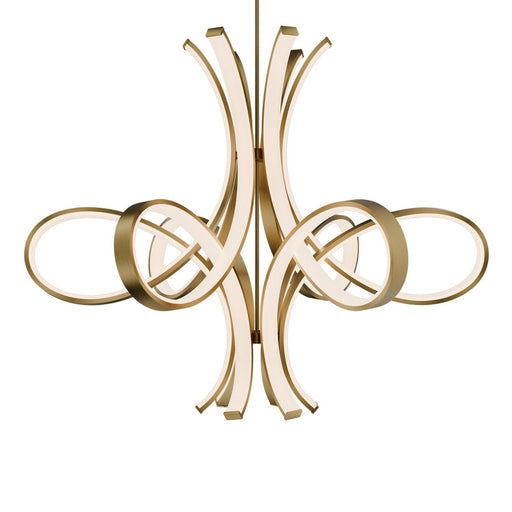 Fleur de Lis Chandelier in Aged Brass