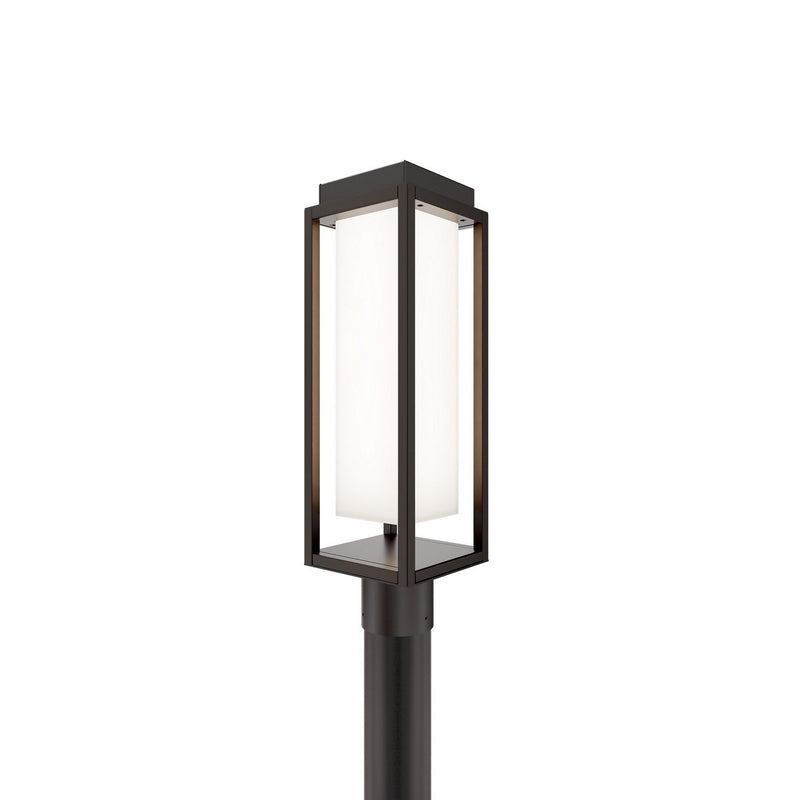 Framed Outdoor Post Light in Bronze