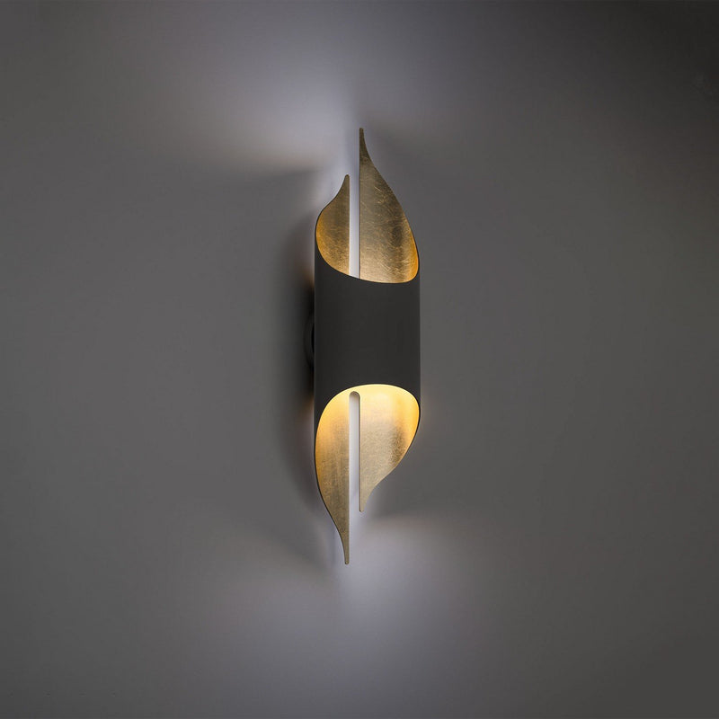 Clasp Wall Sconce in Bronze & Gold Leaf