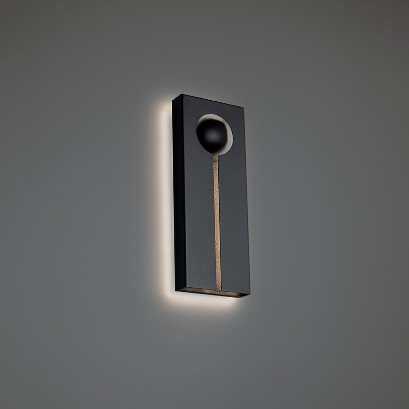 Keyhole Small Outdoor Wall Sconce in Black/textured Brushed Nickel