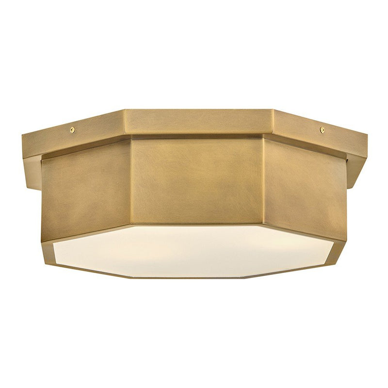 Facet 3-Light Flush Mount in Heritage Brass