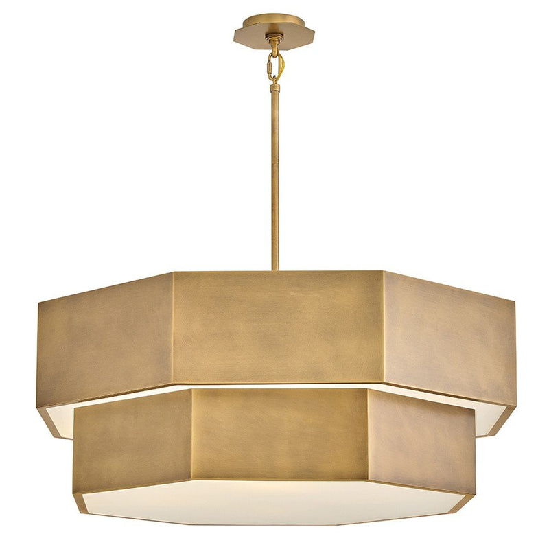 Facet 12-Light Pendant in Heritage Brass