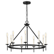 Copley 9-Light Ring Chandelier in Black