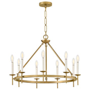 Copley 9-Light Ring Chandelier in Lacquered Brass