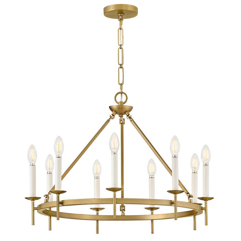 Copley 9-Light Ring Chandelier in Lacquered Brass