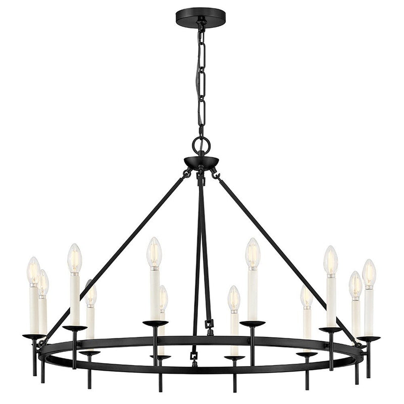 Copley 12-Light Ring Chandelier in Black