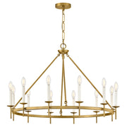 Copley 12-Light Ring Chandelier in Lacquered Brass