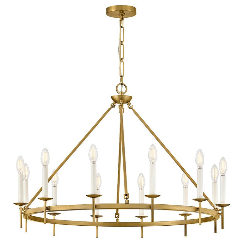 Copley 12-Light Ring Chandelier in Lacquered Brass