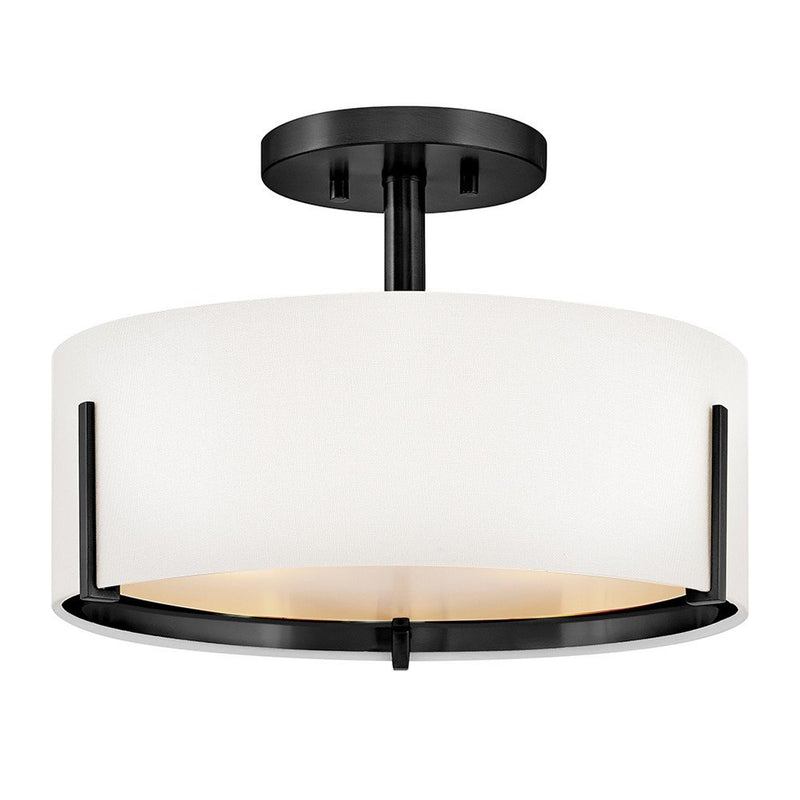 Halle 3-Light Semi-Flush Mount in Black