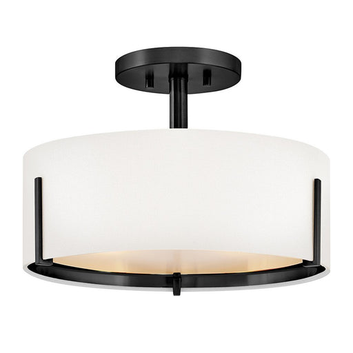 Halle 3-Light Semi-Flush Mount in Black
