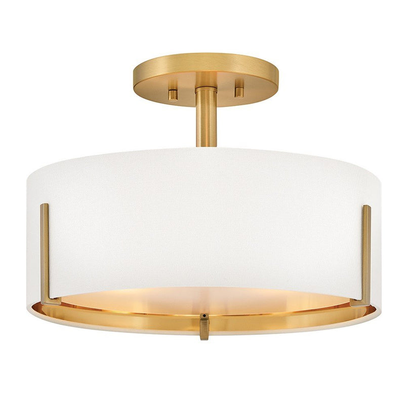 Halle 3-Light Semi-Flush Mount in Lacquered Brass