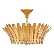 Reina 3-Light Semi-Flush Mount in Distressed Brass