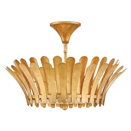Reina 3-Light Semi-Flush Mount in Distressed Brass